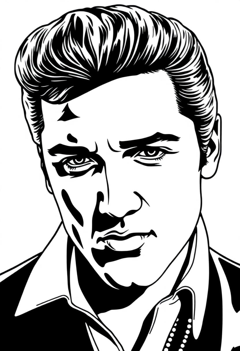 Elvis Presley Portrait coloring page, free printable