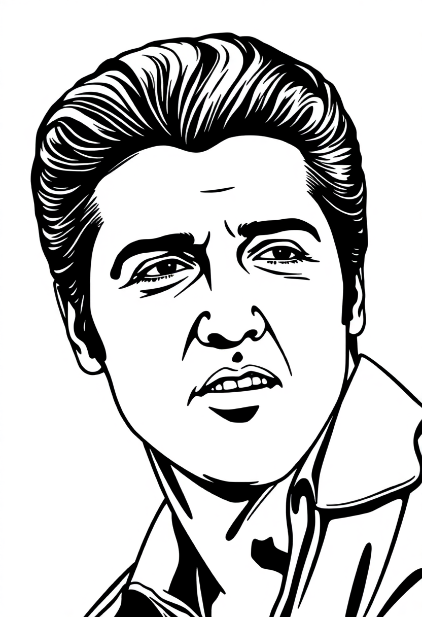 Elvis Presley Portrait coloring page, free printable