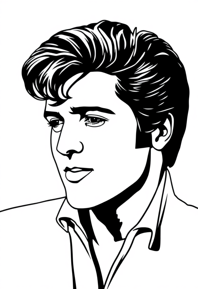 Elvis Presley Portrait coloring page, free printable