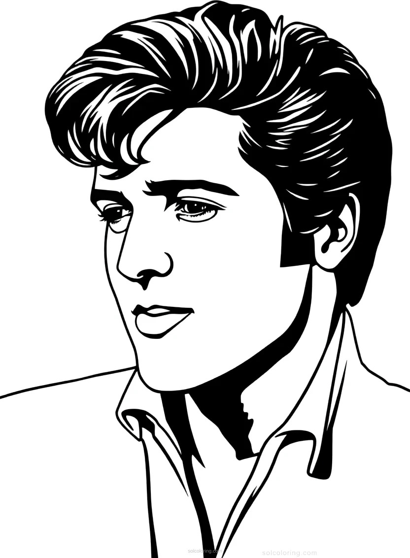 Elvis Presley Portrait coloring page for kids