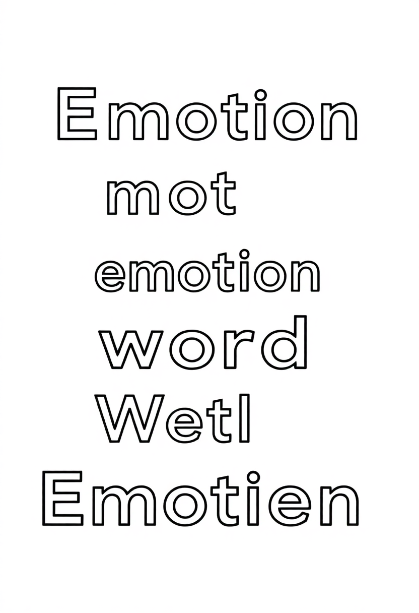 Emotion Words coloring page for kids