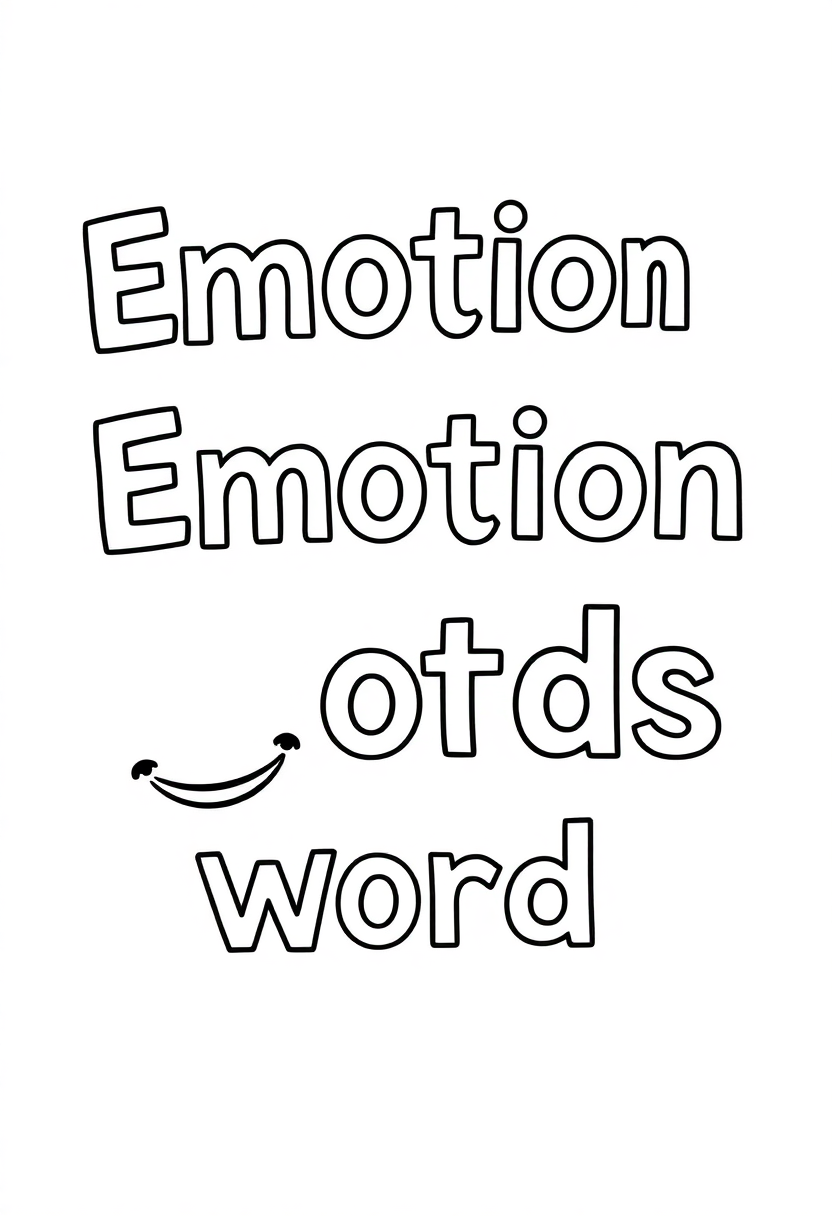Emotion Words coloring pages