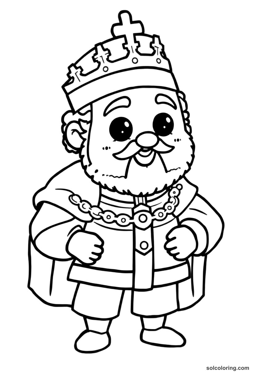 Cute Cartoon Emperor Charles V of the Holy Roman Empire coloring page, free printable cute cartoon style