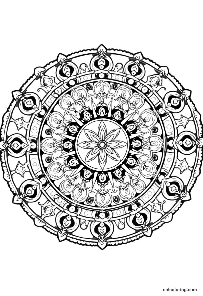 Mandala Emperor Charles V of the Holy Roman Empire coloring page, free printable mandala style