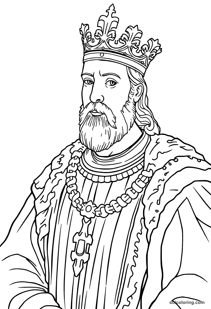 Simple Emperor Charles V of the Holy Roman Empire coloring page, free printable simple style
