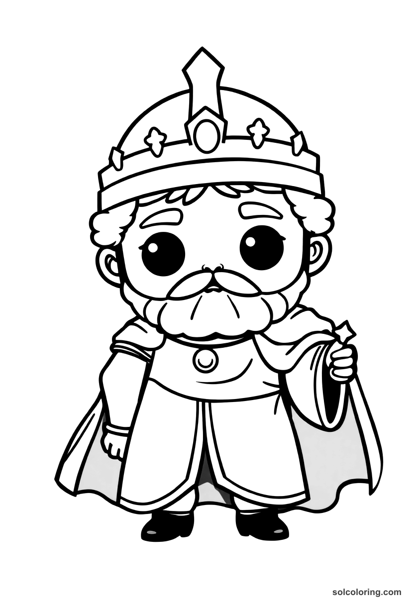 Chibi Emperor Diocletian Dividing the Empire coloring page, free printable chibi style