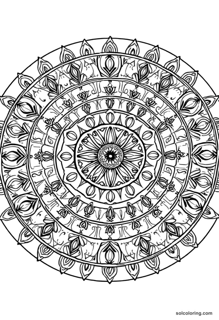 Mandala Emperor Diocletian Dividing the Empire coloring page, free printable mandala style