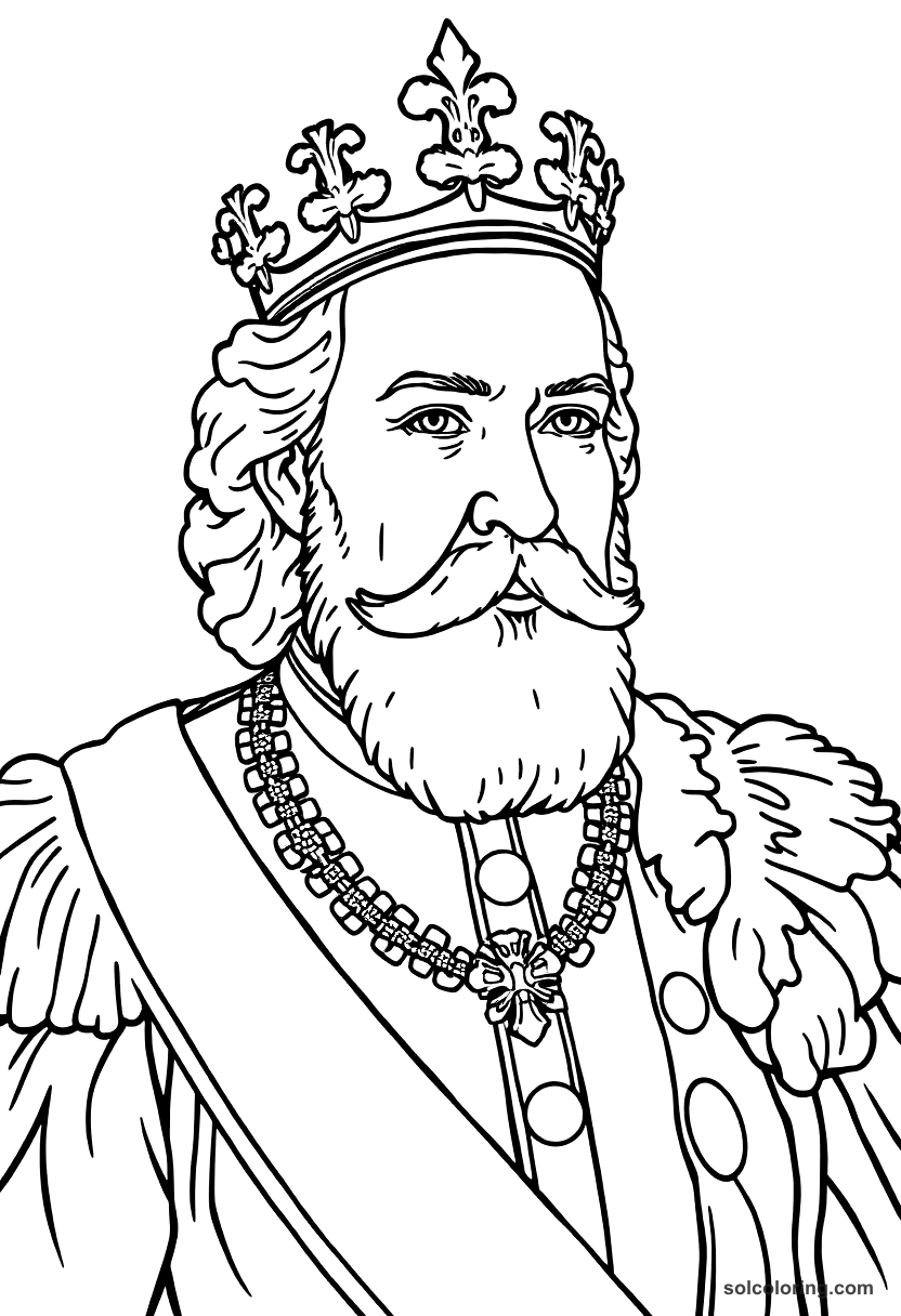 Simple Emperor Franz Joseph I of Austria-Hungary coloring page, free printable simple style