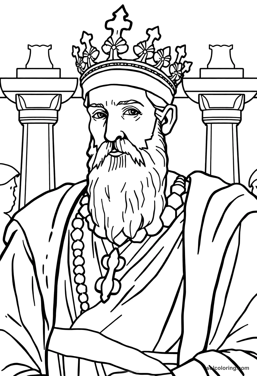 Emperor Justinian I In Byzantine Court coloring pages