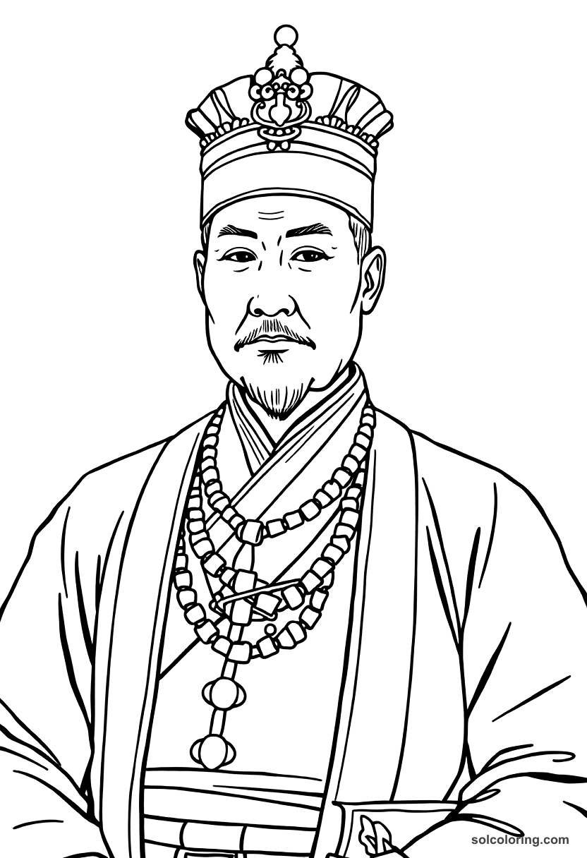 Emperor Meiji Of Japan In Western Uniform coloring pages