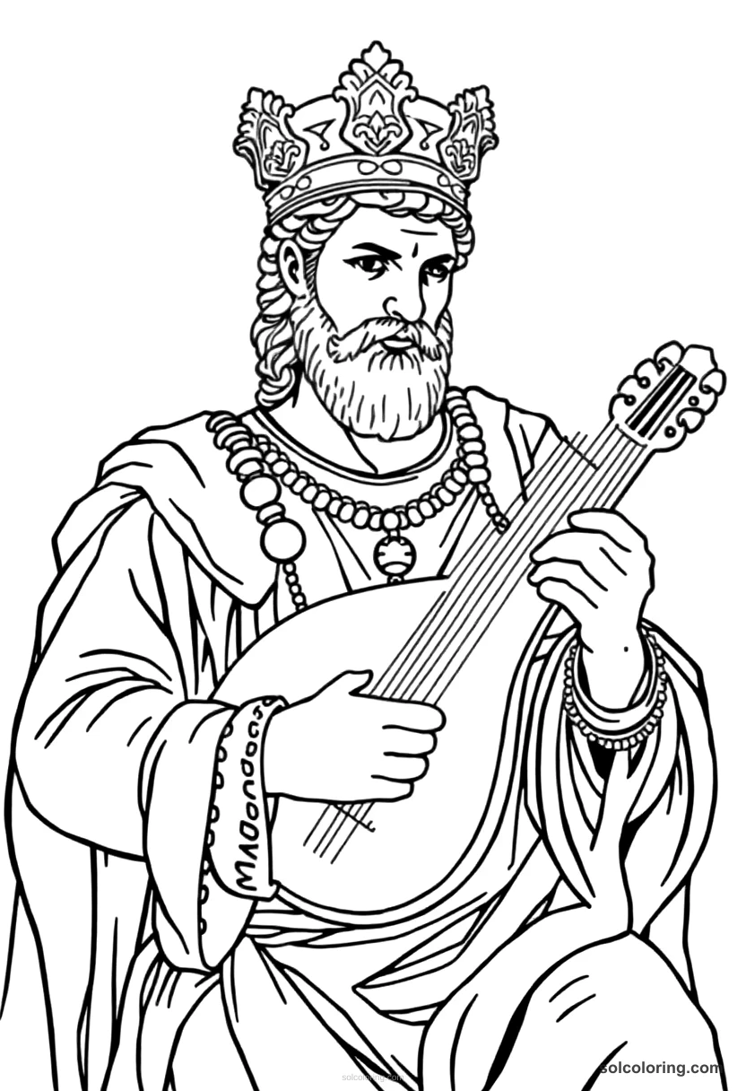 Emperor Nero Playing The Lyre coloring pages