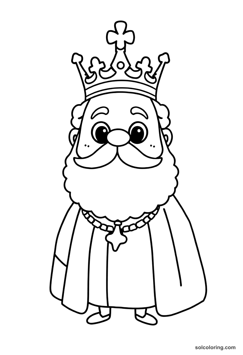 Cute Cartoon Emperor Pedro II of Brazil coloring page, free printable cute cartoon style