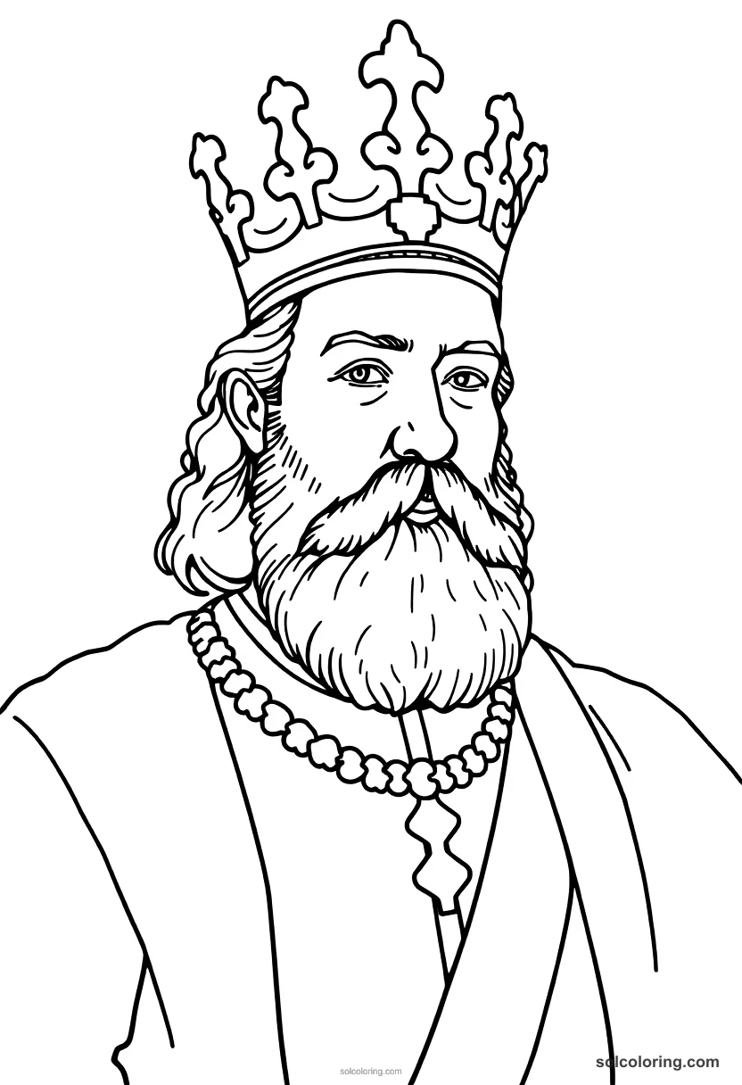 Simple Emperor Pedro II of Brazil simple coloring page for kids
