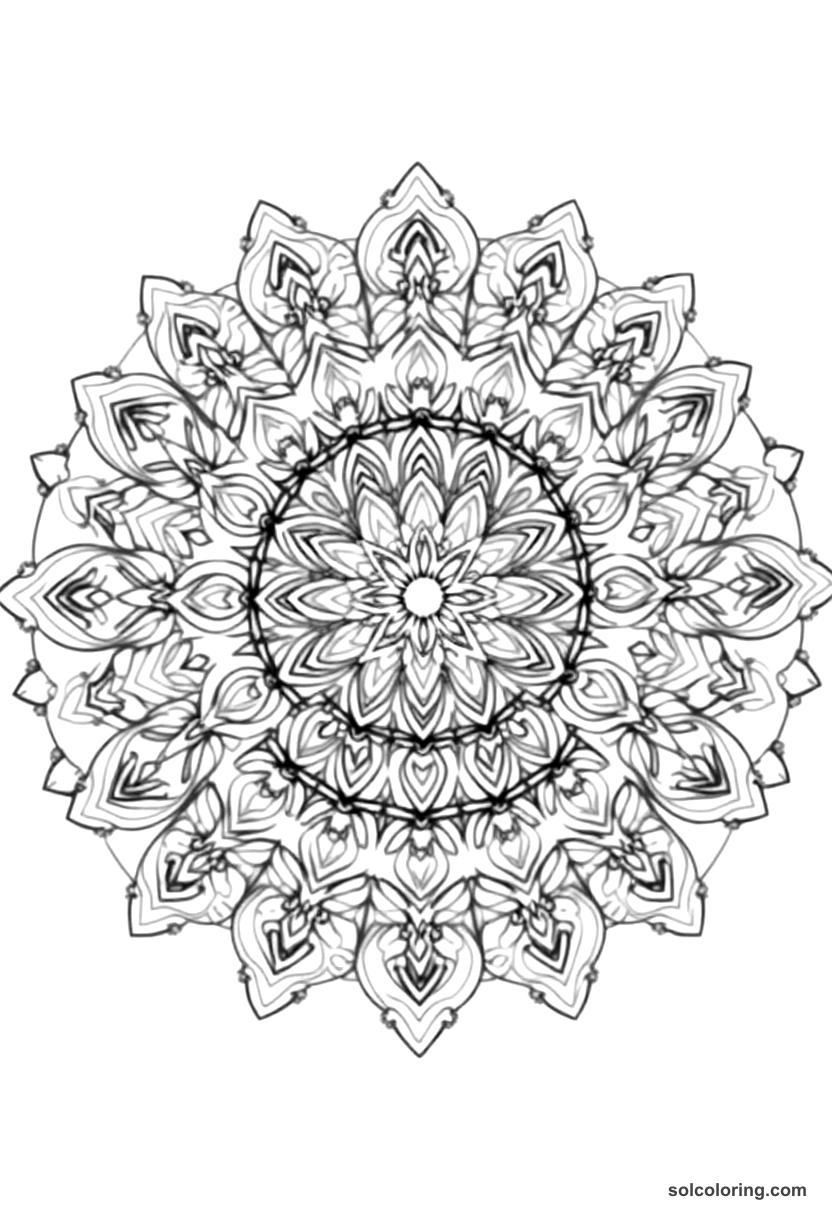 Mandala Empress Maria Theresa of Austria coloring page, free printable mandala style