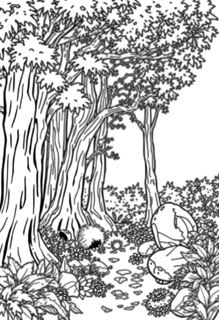 Enchanted Forest Clearing coloring pages