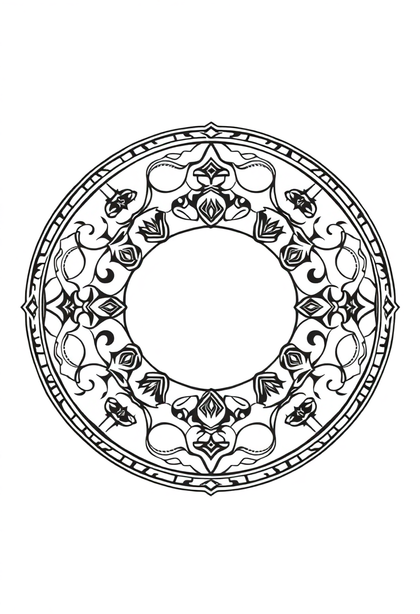 Enchanted Magic Circle coloring page for kids