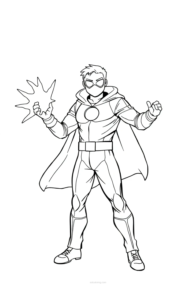 Energy Beam Hero coloring page for kids