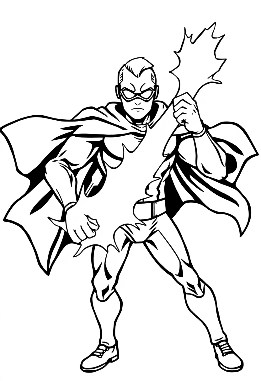 Energy Beam Hero coloring page, free printable