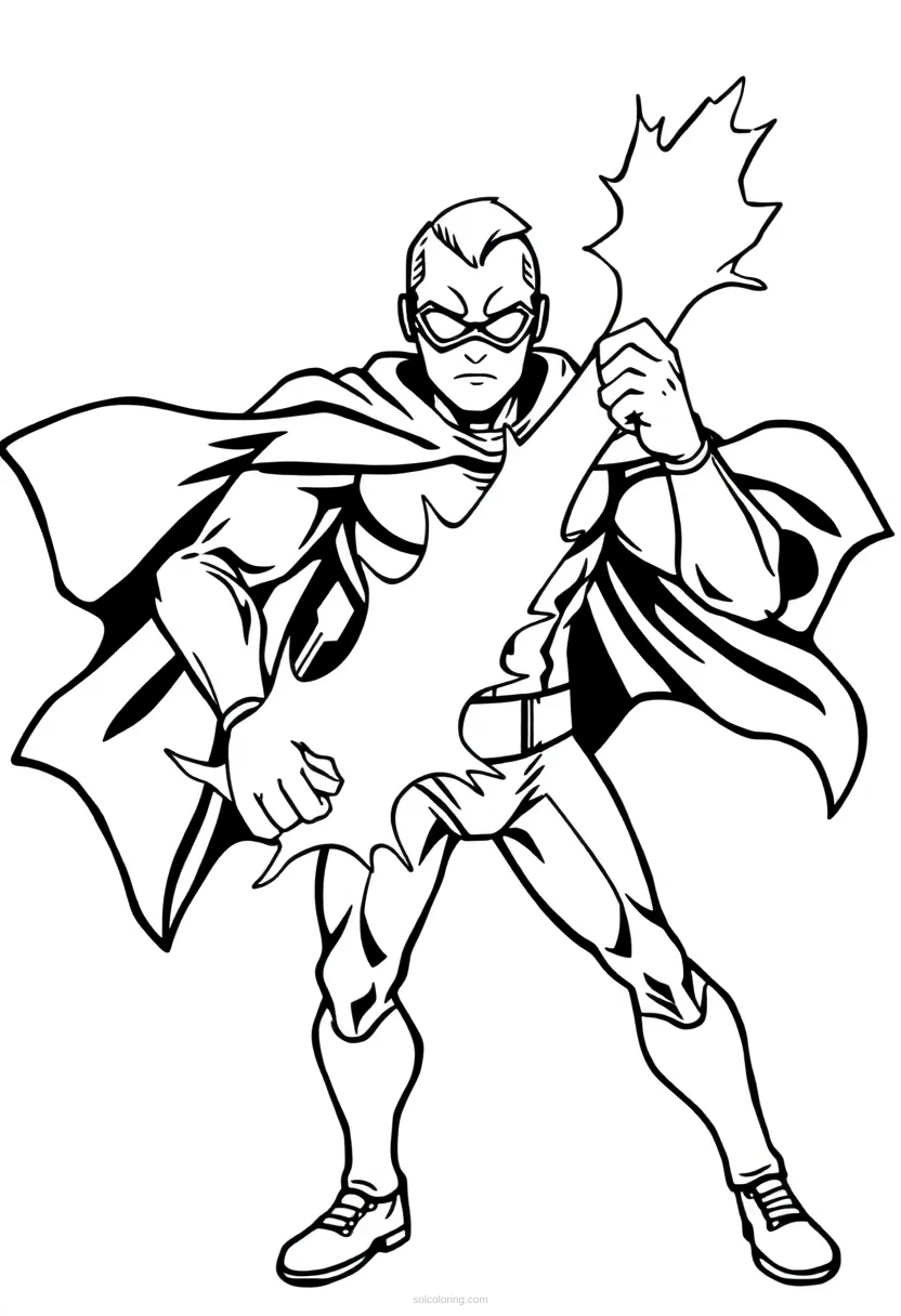 Energy Beam Hero coloring page for kids