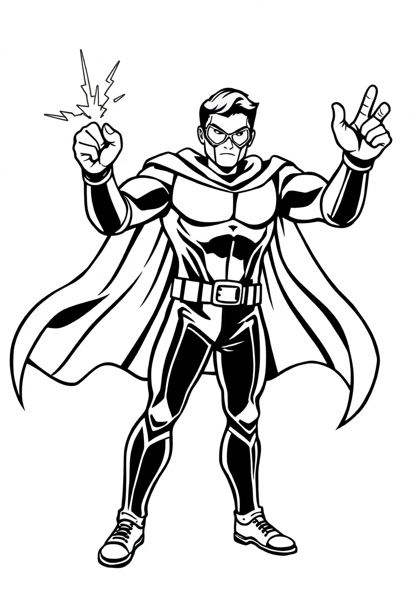 Energy Beam Hero coloring page, free printable