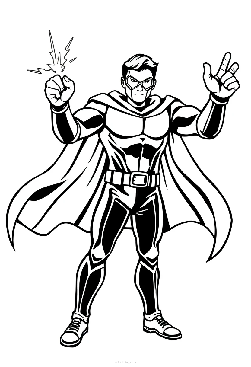 Energy Beam Hero coloring page for kids