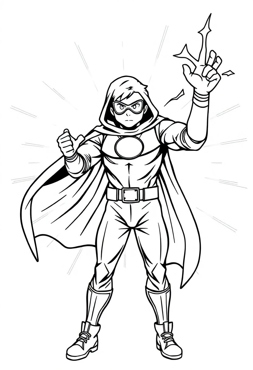Energy Beam Hero coloring page, free printable