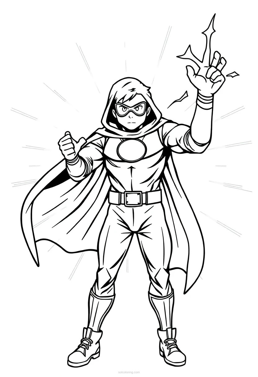 Energy Beam Hero coloring page for kids