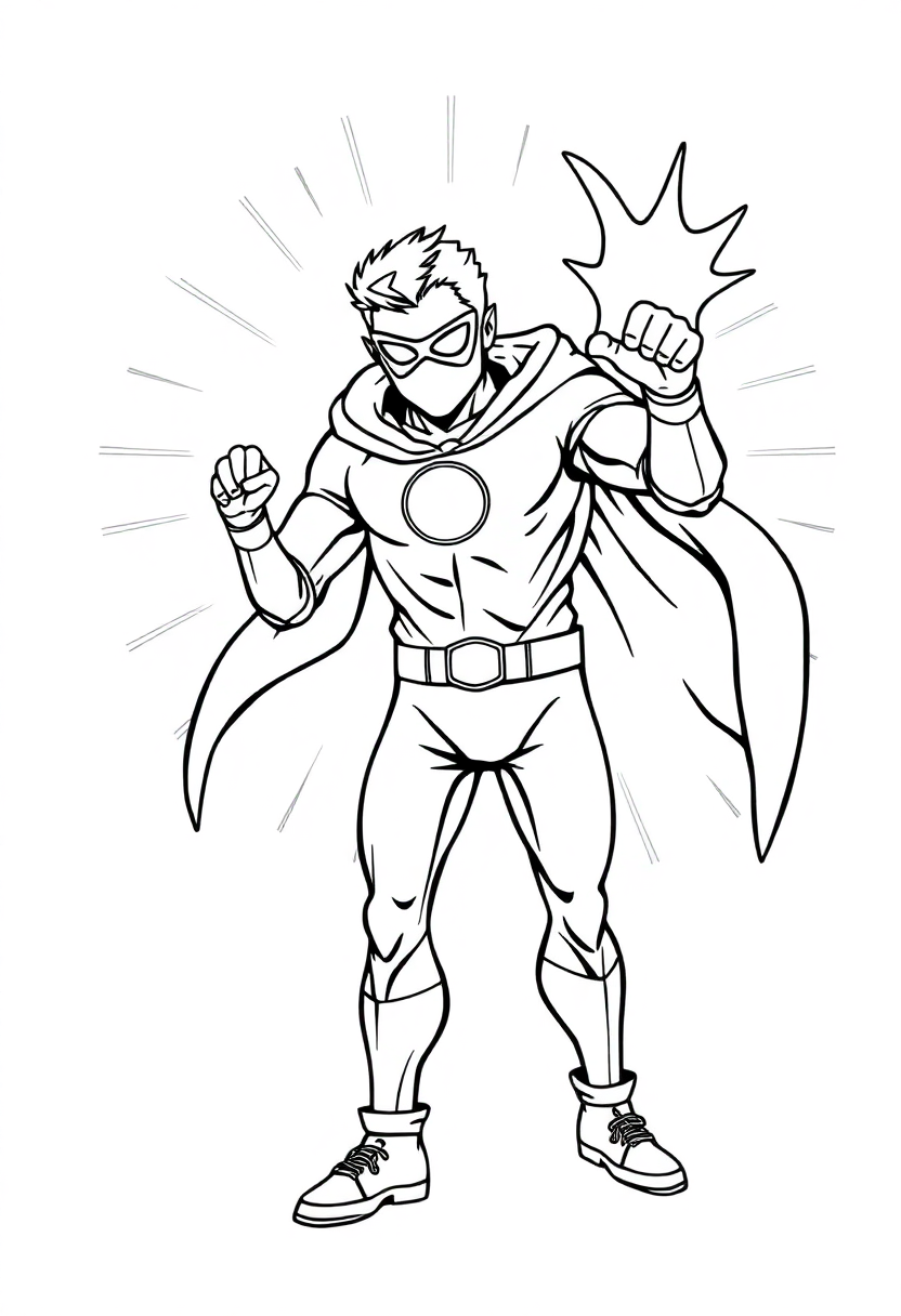 Energy Beam Hero coloring page, free printable