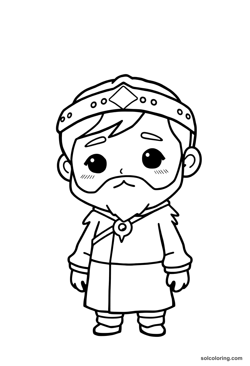 Chibi Erik the Red Founding Greenland coloring page, free printable chibi style