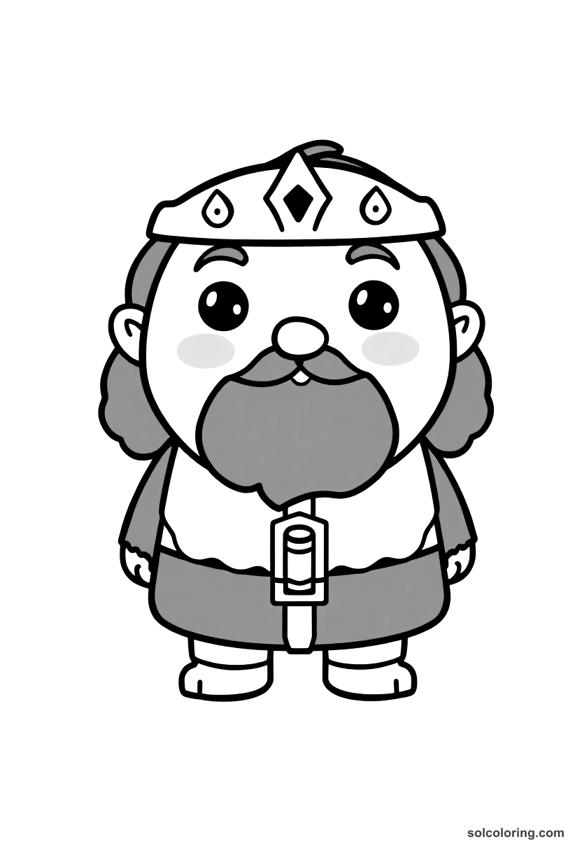 Cute Cartoon Erik the Red Founding Greenland coloring page, free printable cute cartoon style