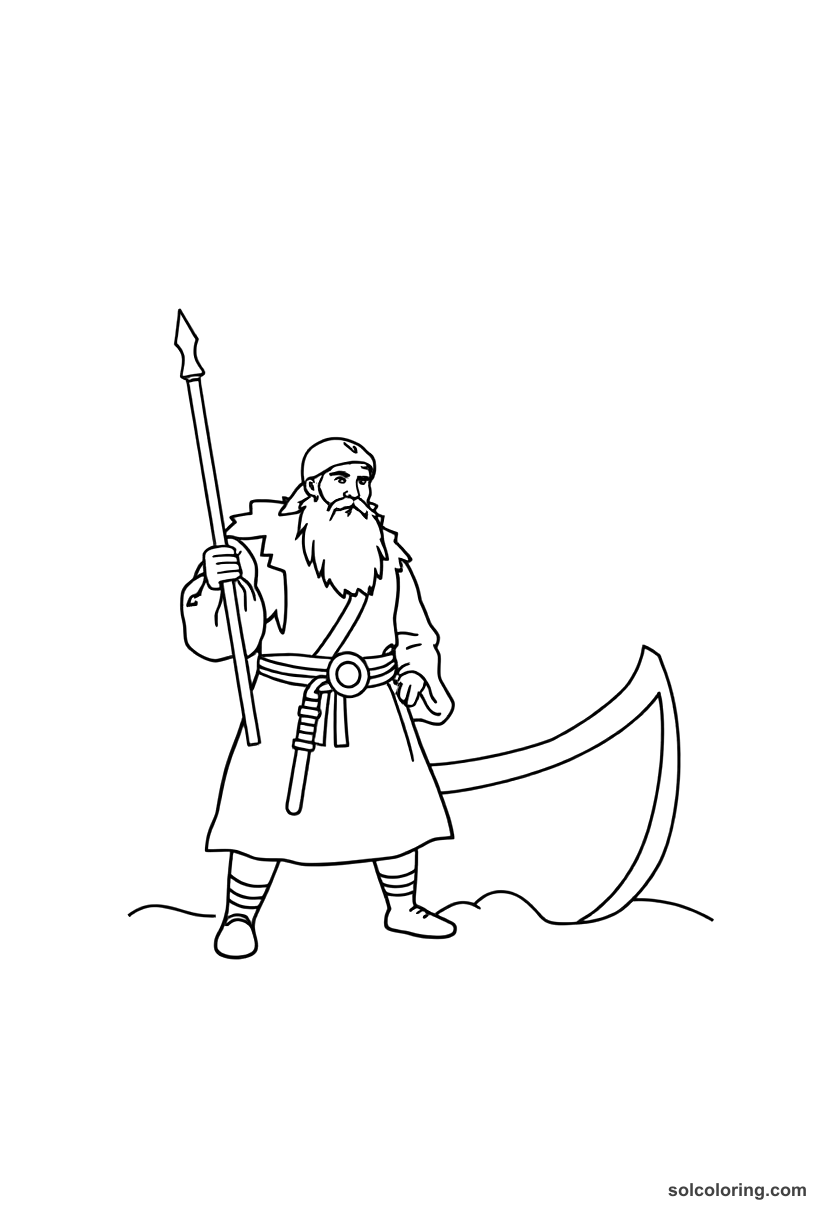 Simple Erik the Red Founding Greenland coloring page, free printable simple style