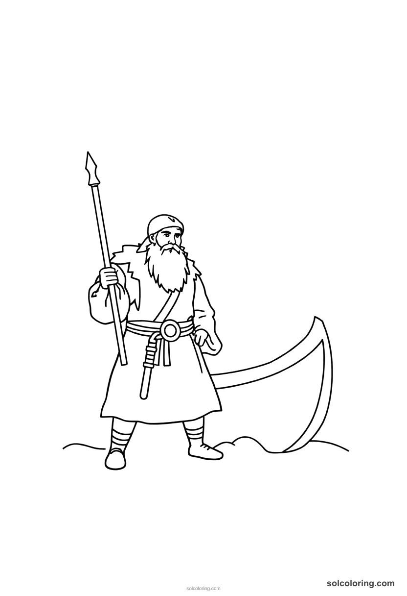 Simple Erik the Red Founding Greenland simple coloring page for kids