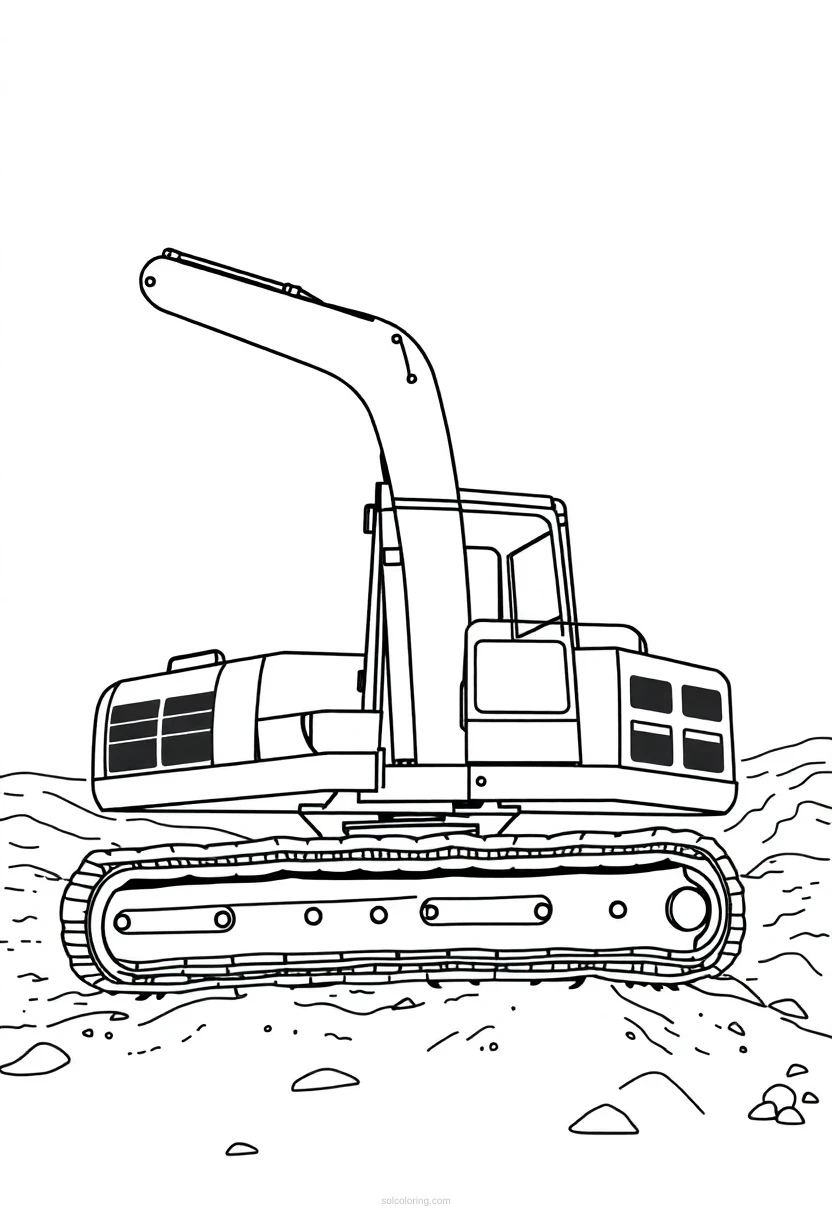 Excavator Chibi coloring page for kids