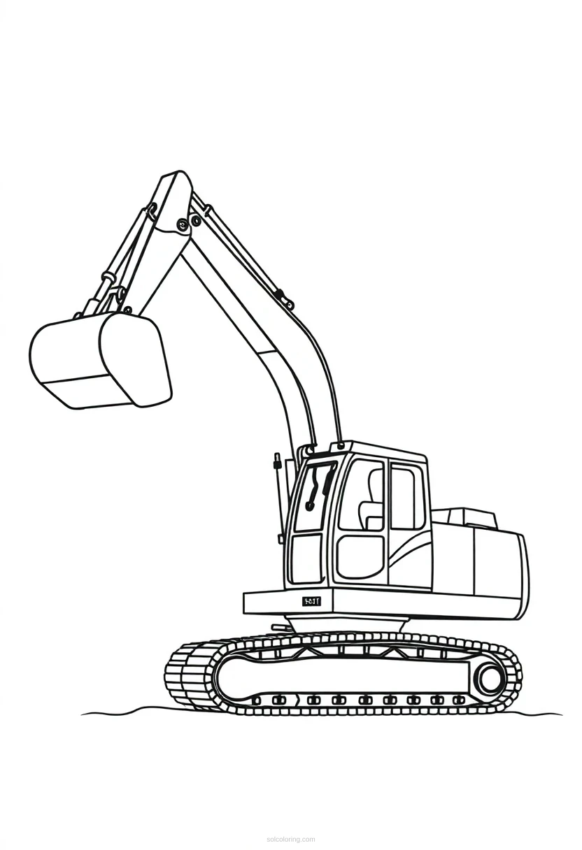 Excavator Chibi coloring page for kids