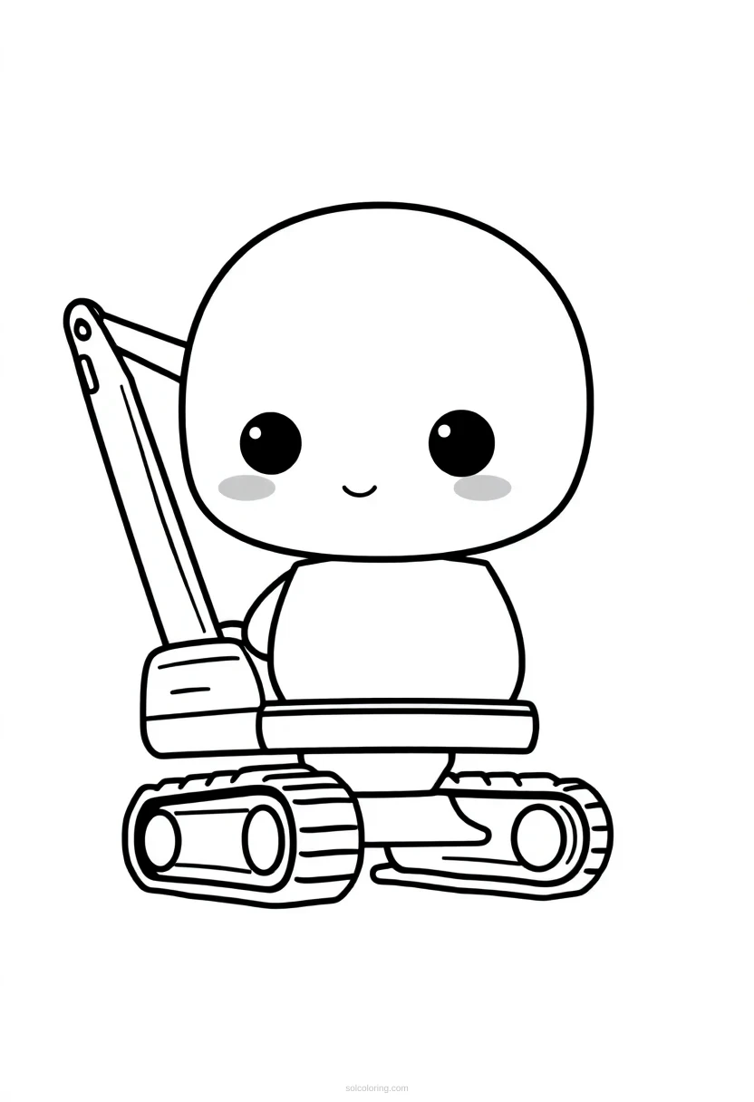 Excavator coloring page for kids
