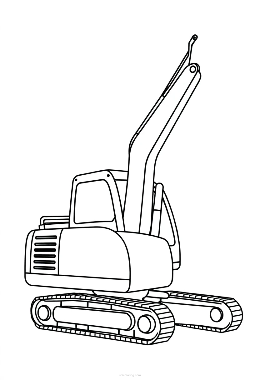 Excavator Cute Cartoon coloring page for kids