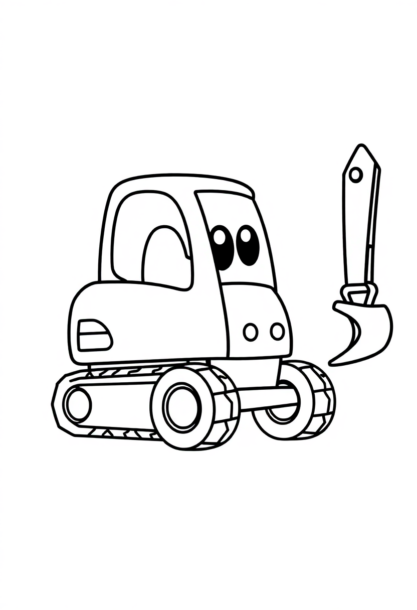 Excavator coloring page, free printable