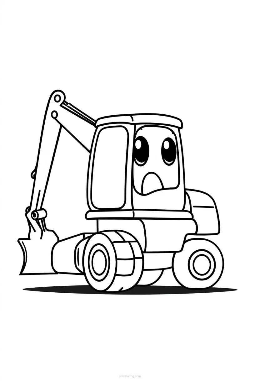 Excavator coloring page for kids