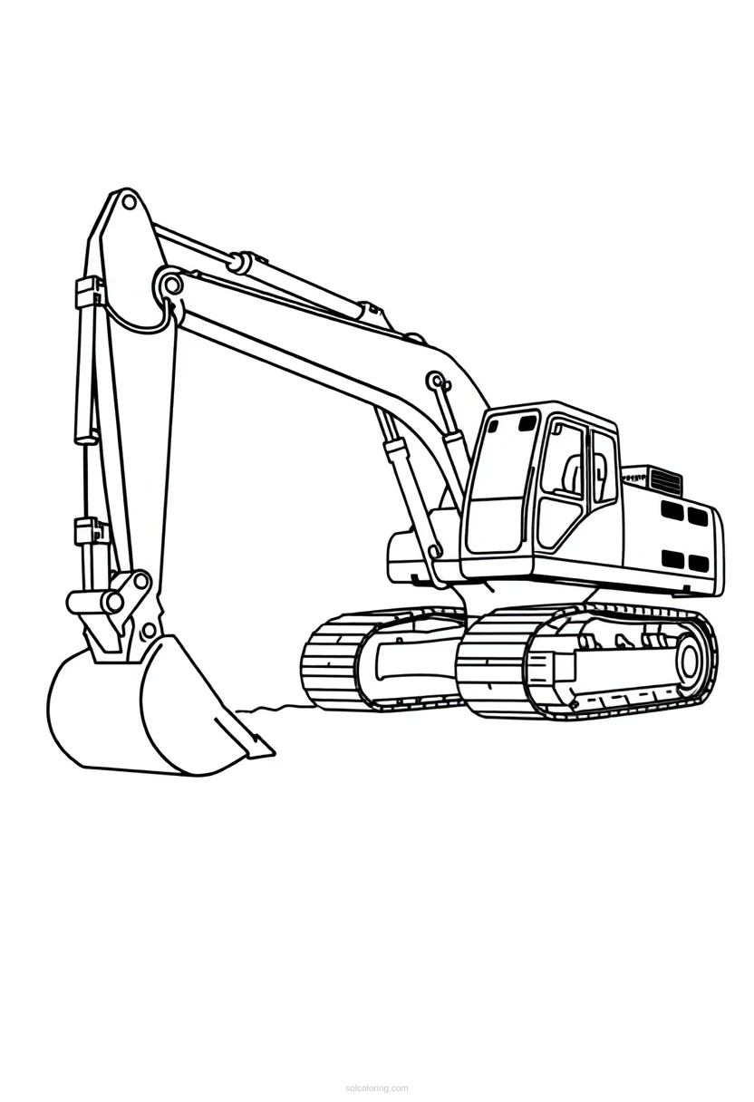 Excavator coloring page for kids