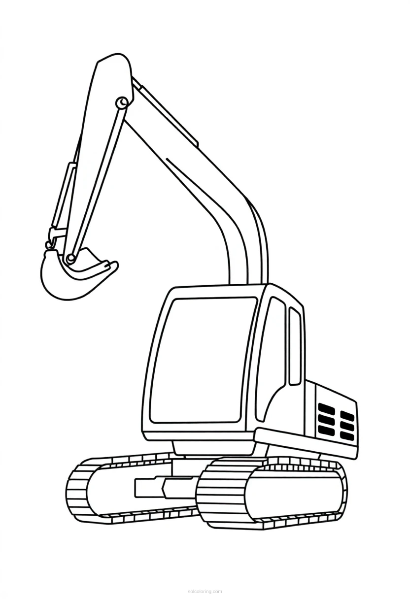 Excavator coloring page for kids