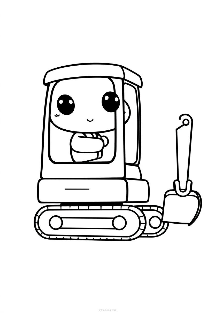 Excavator coloring page for kids
