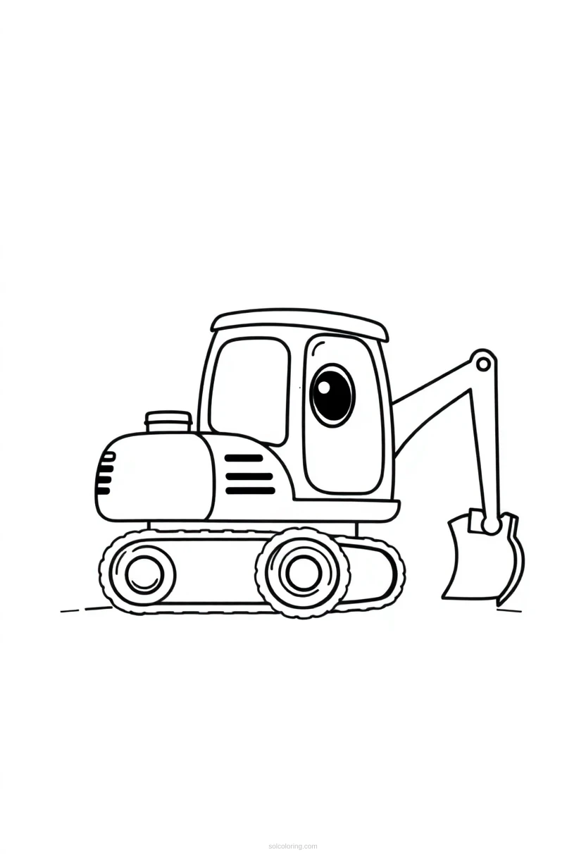 Excavator coloring page for kids