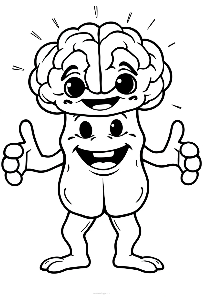 Expanding Brain Four Panel coloring page for kids