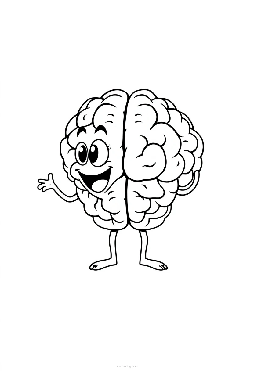 Expanding Brain Four Panel coloring page for kids