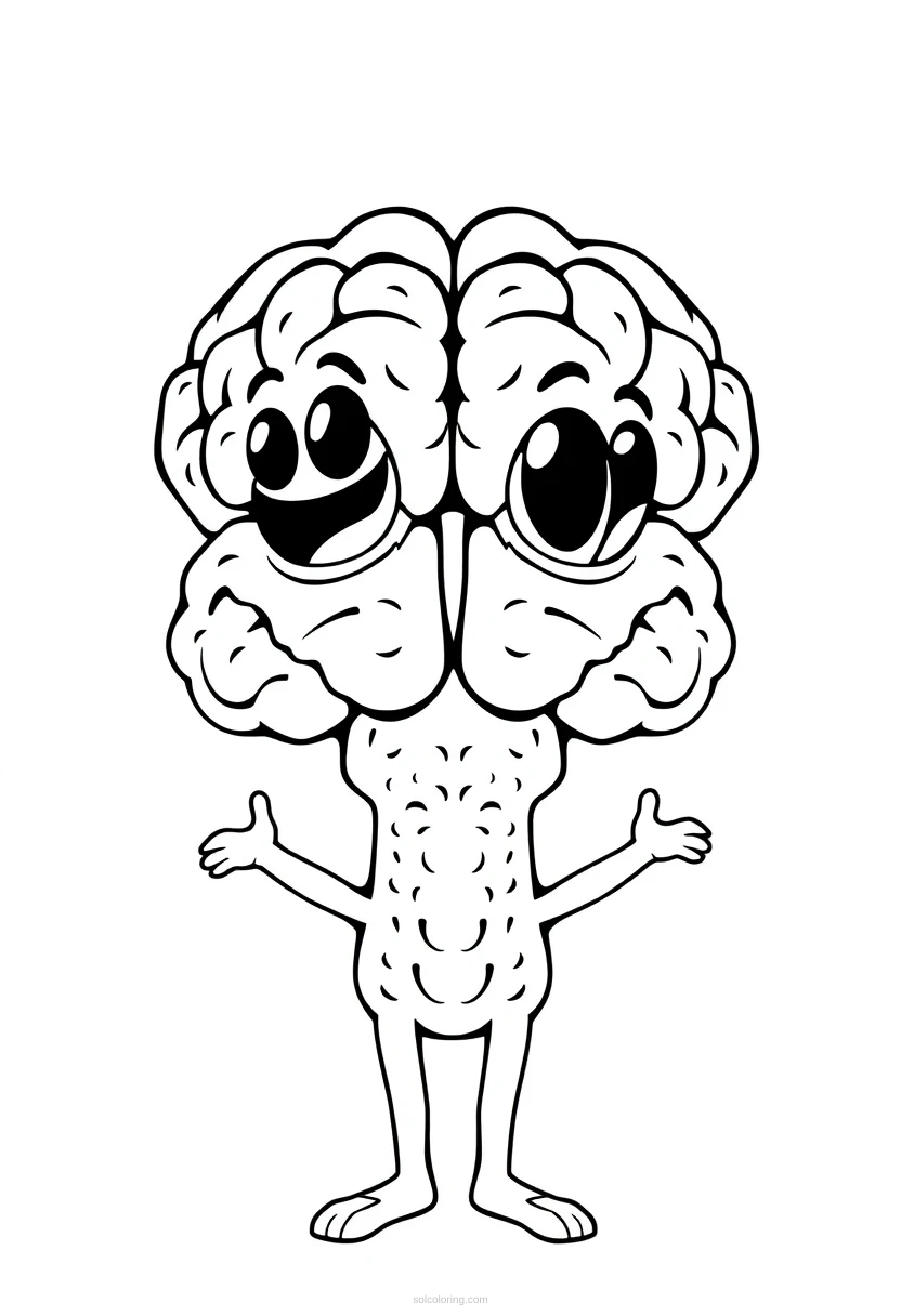 Expanding Brain Four Panel coloring pages