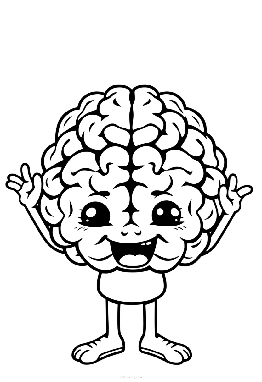 Expanding Brain Four Panel coloring page for kids