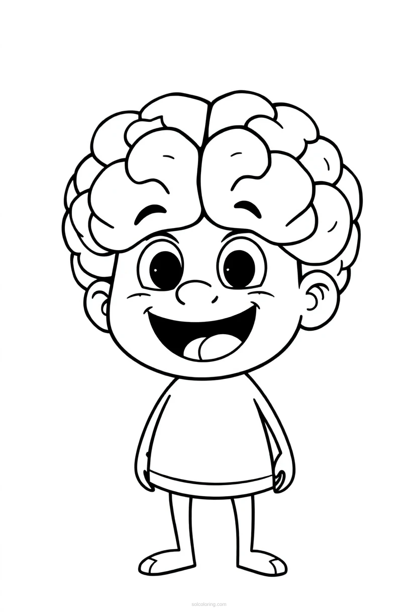 Expanding Brain Levels coloring page for kids