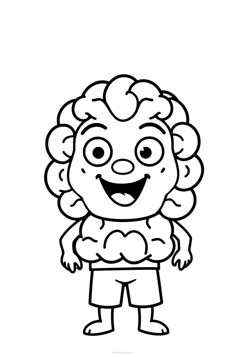 Expanding Brain Levels coloring page for kids