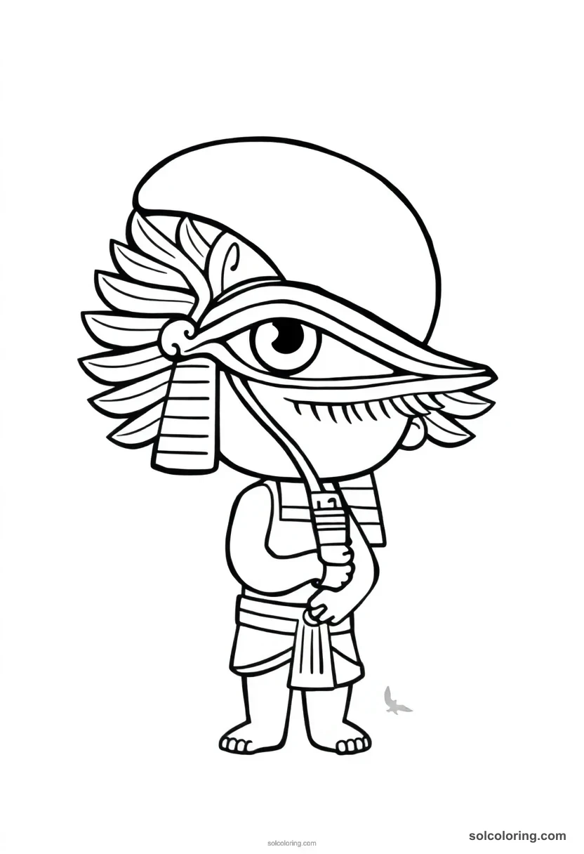 Chibi Eye of Horus chibi coloring page for kids
