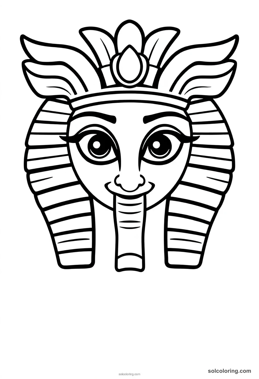 Cute Cartoon Eye of Horus cute cartoon coloring page for kids